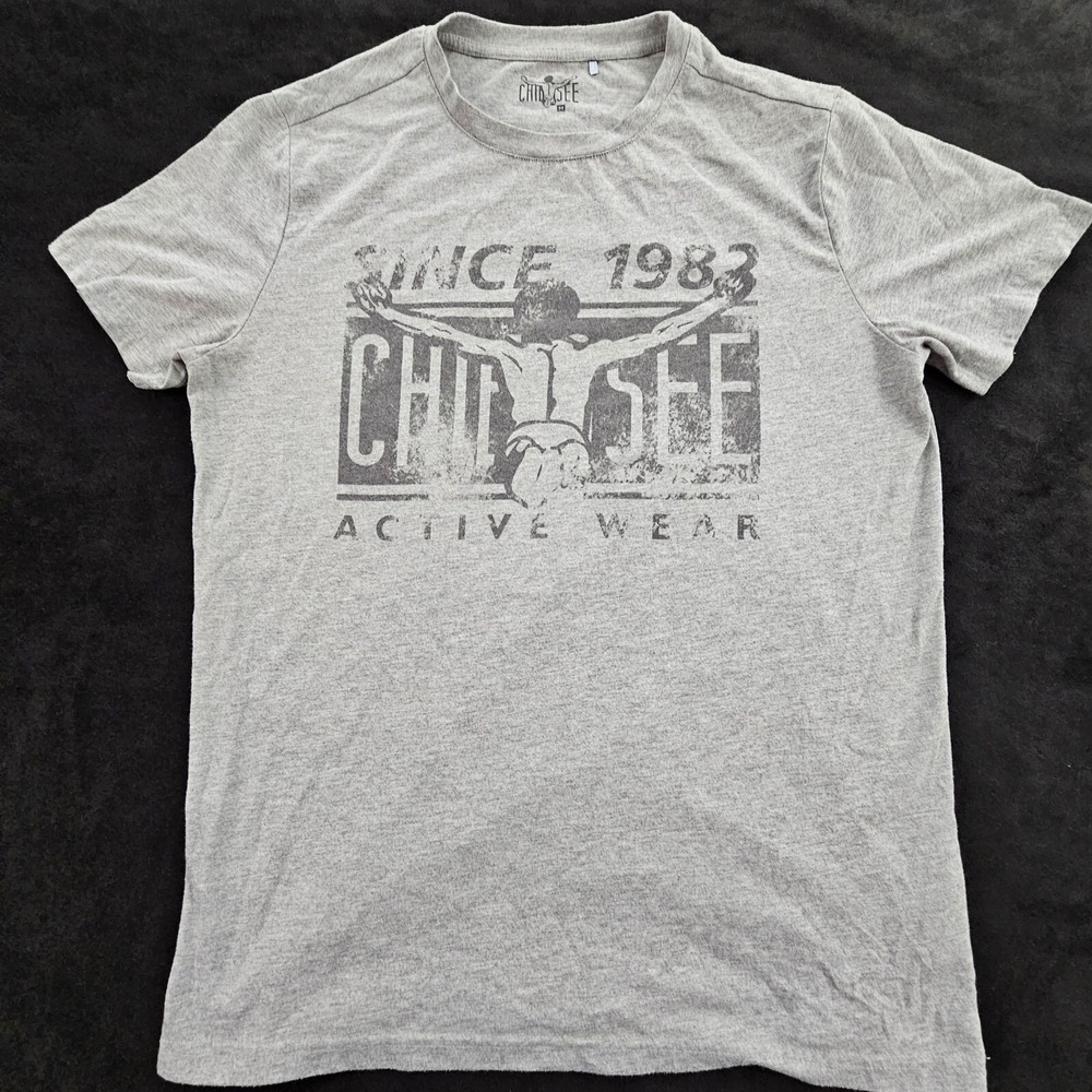 Chiemsee Active Wear Windsurfing Gray Short Sleeve‎ Cotton Blend T-Shirt Men's M